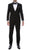Bronson Black Slim Fit Notch Collar Lapel 2 Piece Tuxedo Suit Set - Tux Blazer Jacket and Pants - Ferrecci USA 